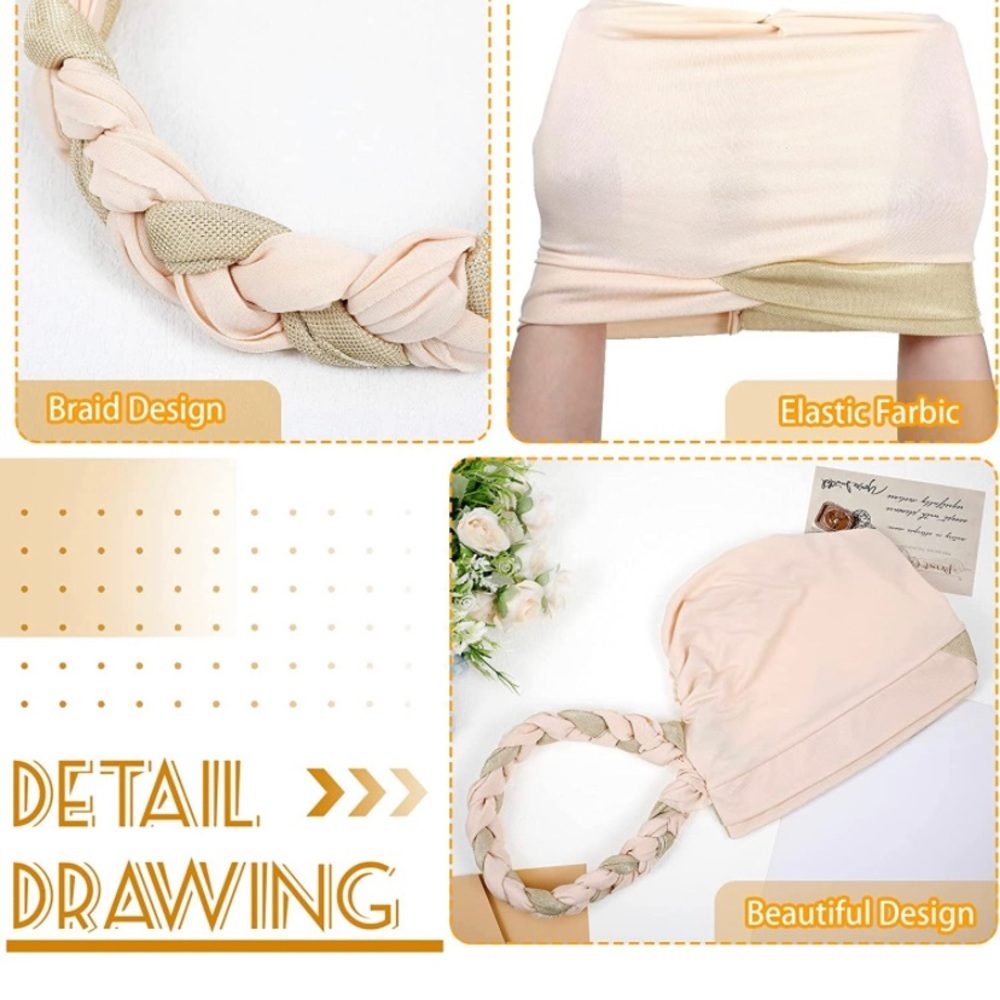 Beige Woman Hair Turban Head Wraps for Women Twisted Braid Head Wra…​
